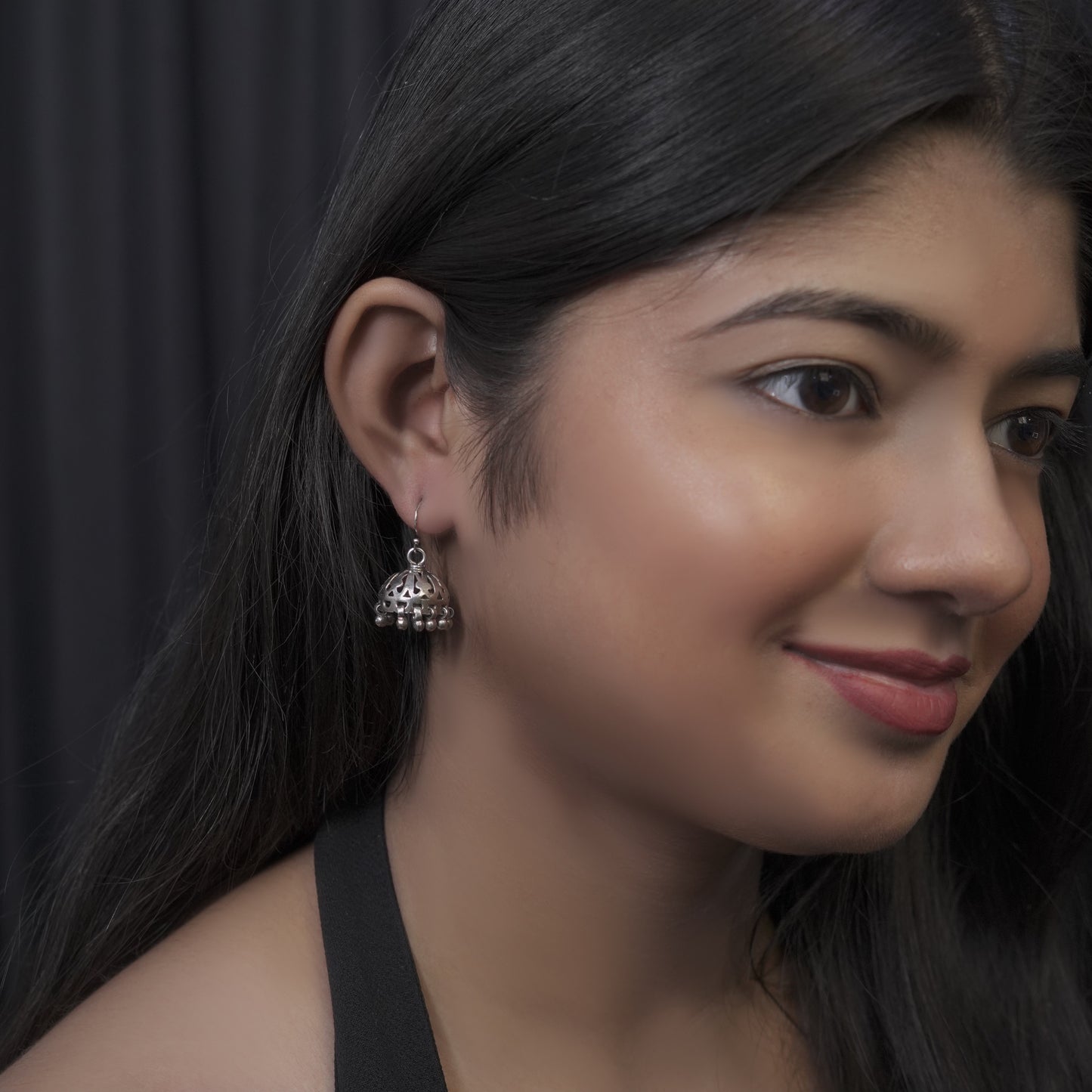 Oxidized Filigree Jhumka