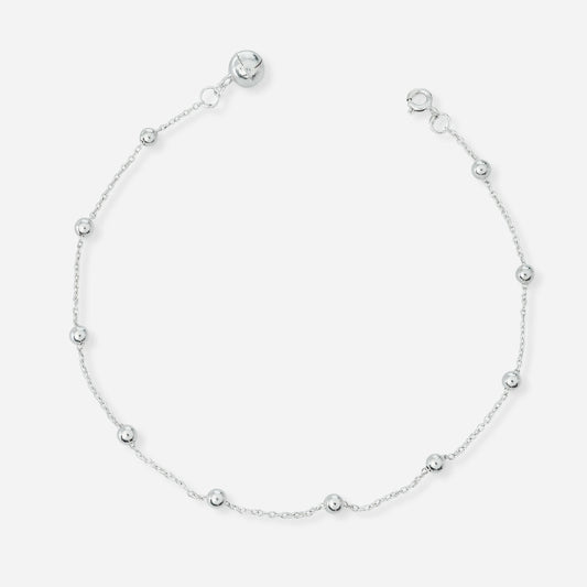 Silver Beaded Anklet