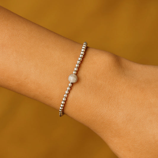 Silver beaded bracelet by Silver World - Best silver shops in Delhi