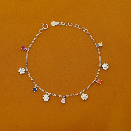 Rainbow Charm Silver Bracelet