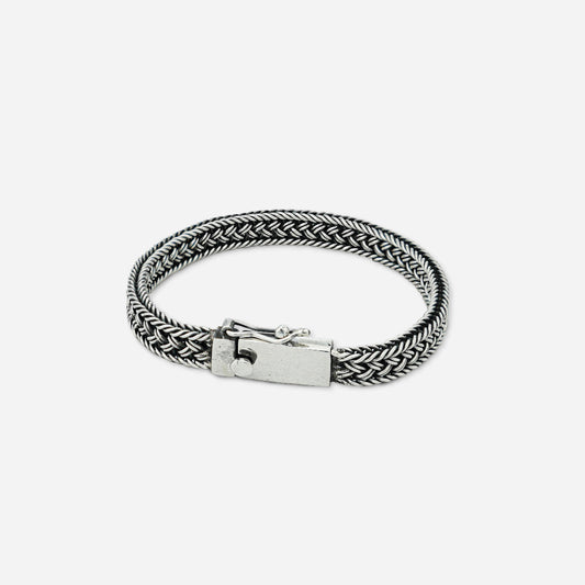 Silver bracelet with braided design by silver world