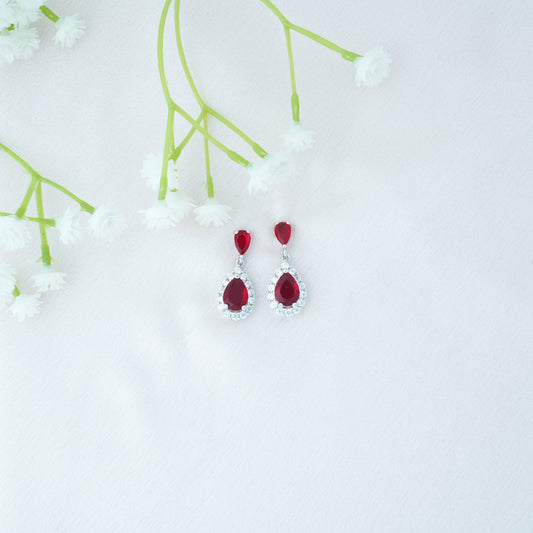 CZ Drop Silver Earrings