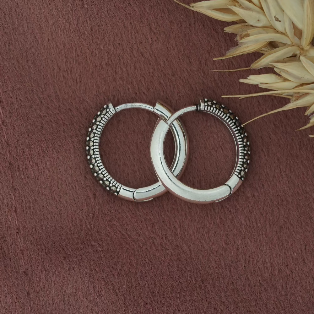 Marcasite Curve Hoops