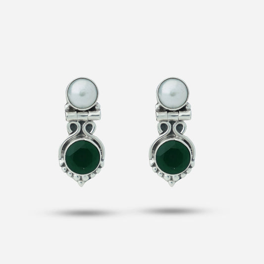 Green Pearl Earrings