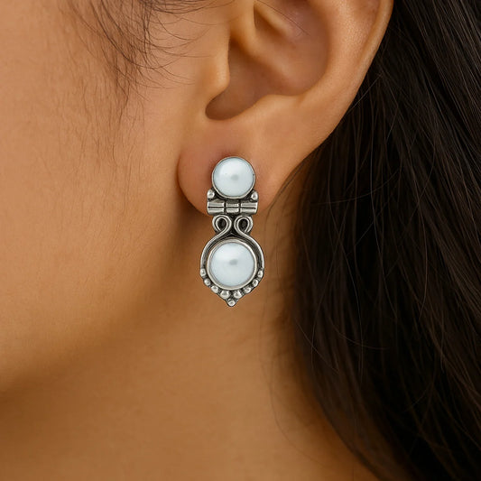 Oxidized Silver Earrings