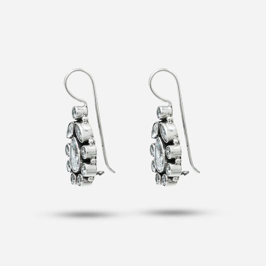 Silver Zirconia Drop Earrings