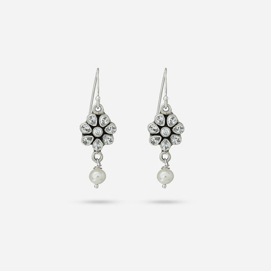 Silver World's Exclusive Zirconia silver danglers Earrings.