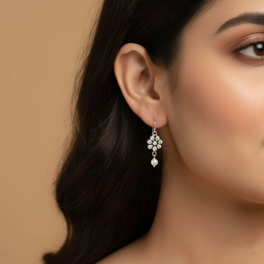 Silver World's Exclusive Zirconia silver danglers Earrings.