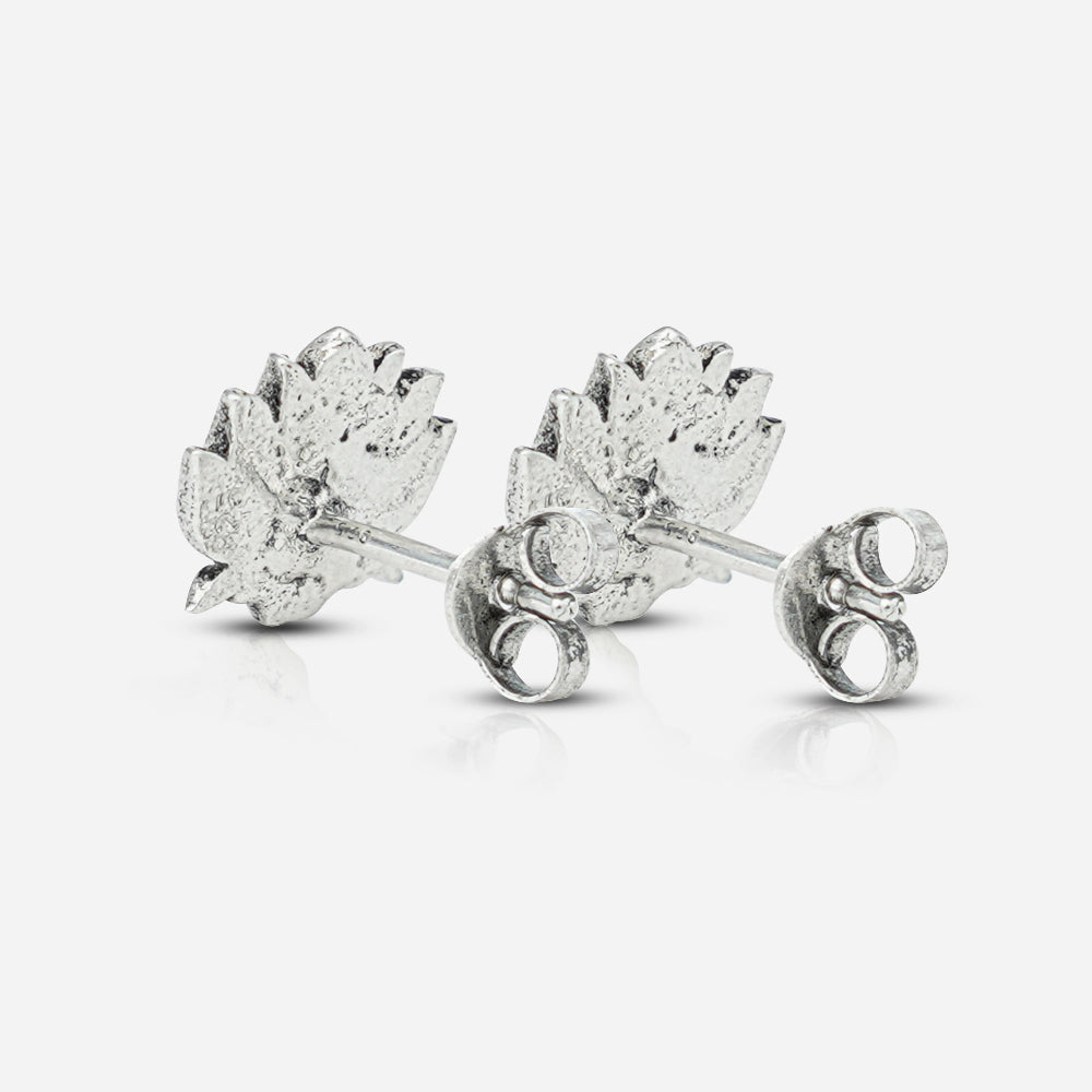 Silver lotus flower earrings by silver world
