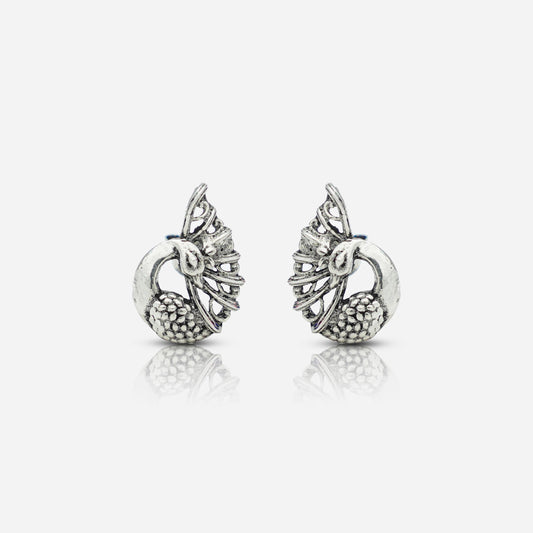 Pair of silver peacock earrings by silver world