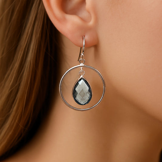 Silver Gemstone Earrings
