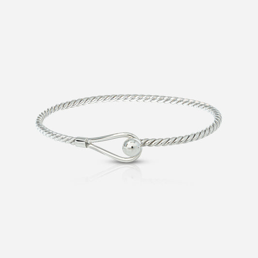 Silver bracelet with a small ball charm  by Silver World - Best silver shop in Delhi.