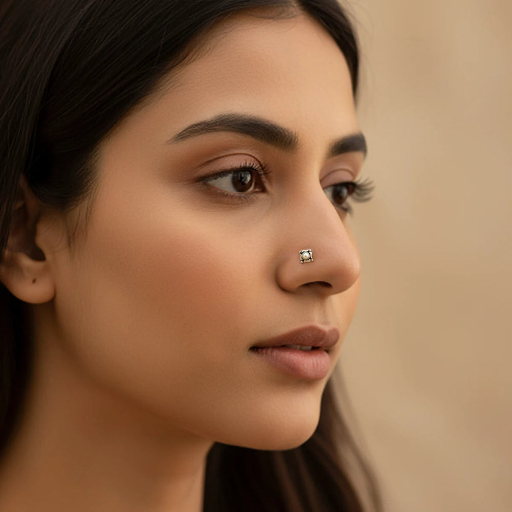 Silver nose pin by Silver World - best silver shops in Delhi
