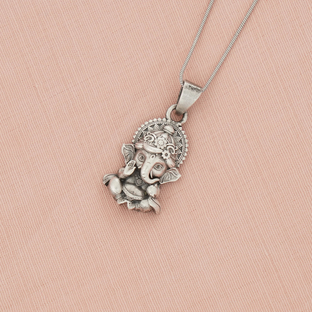 Antique Ganpati Silver Pendant