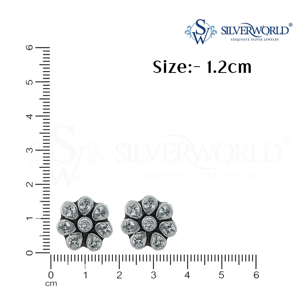 flower stone earrings scale