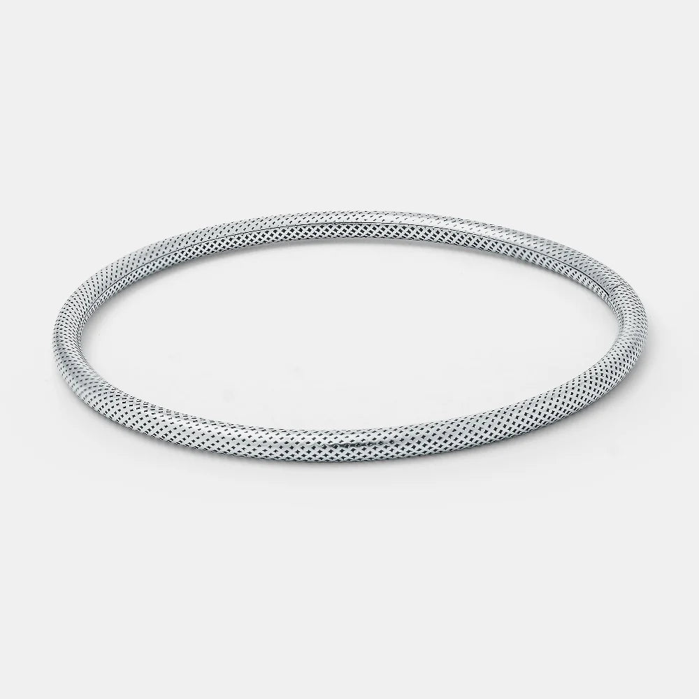 Hollowpipe Bangle Silver on a light gray background