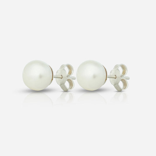 Silver Pearl Studs