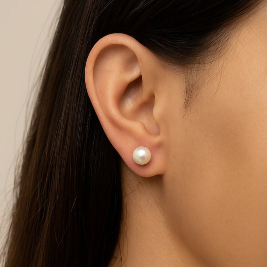 Silver Pearl Studs