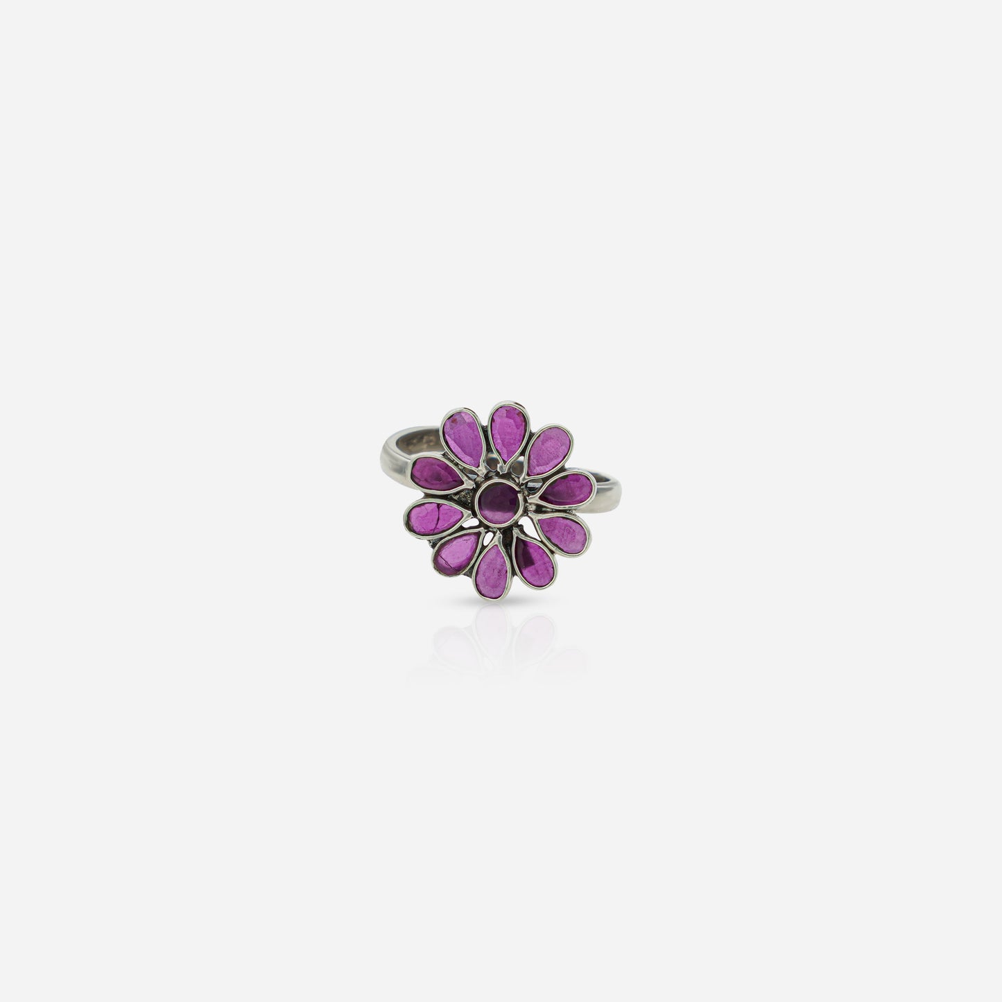 Pink Stone Floral Ring