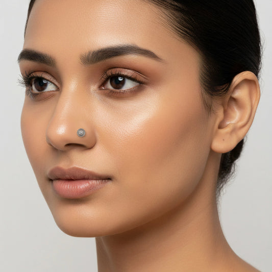 Rustic Silver Nose Pin