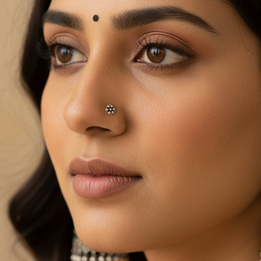 Designer Silver Nose Pins