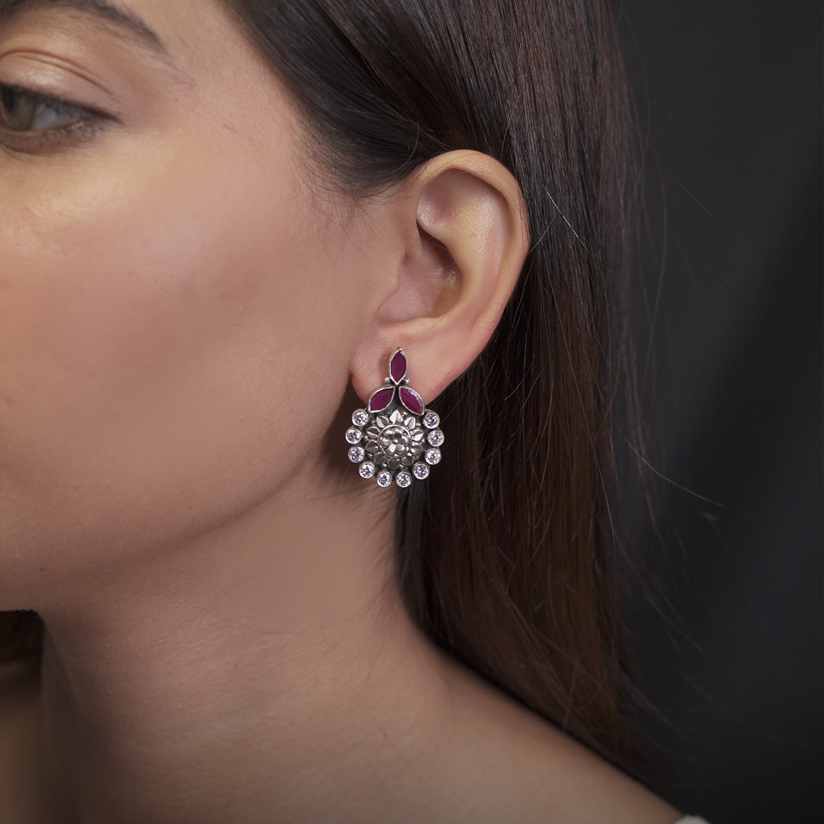 Tribal Floral Stud