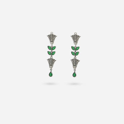 Green Stone Floral Drop