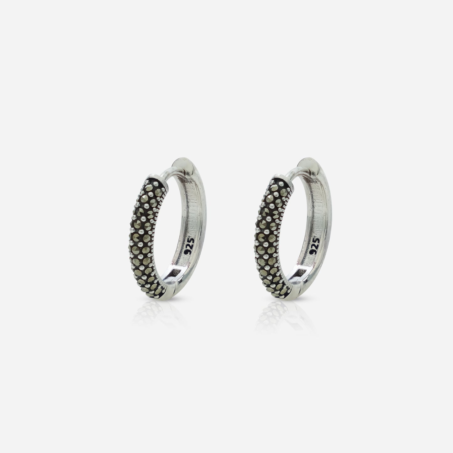 Marcasite Curve Hoops
