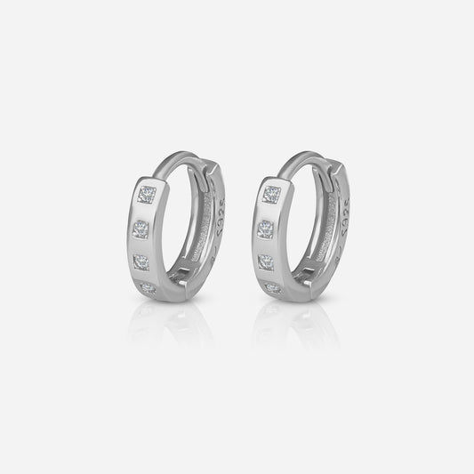 Square-Cut Huggie Hoops