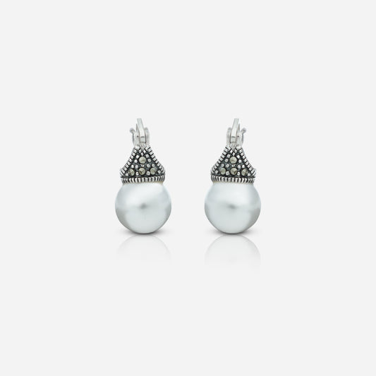 Marcasite Stone Stud Earrings