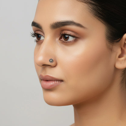 Silver Nose pin by Silver World