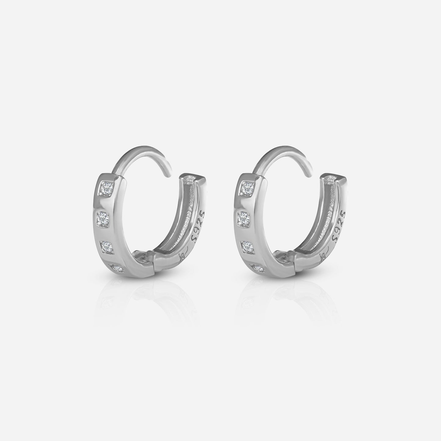 Square-Cut Huggie Hoops
