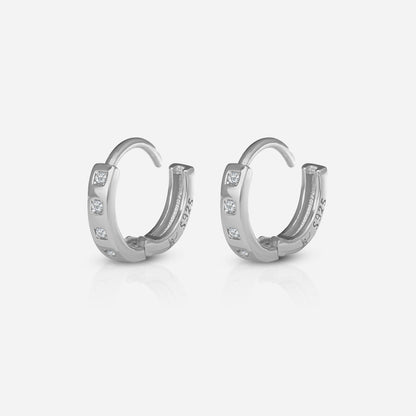 Square-Cut Huggie Hoops