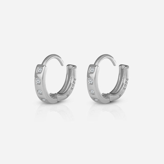 Square-Cut Huggie Hoops