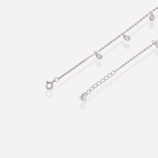 Heart-Drop Radiant Anklet