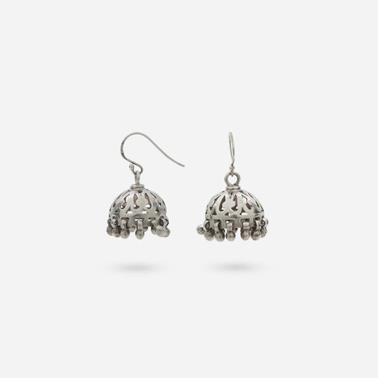 Oxidized Filigree Jhumka