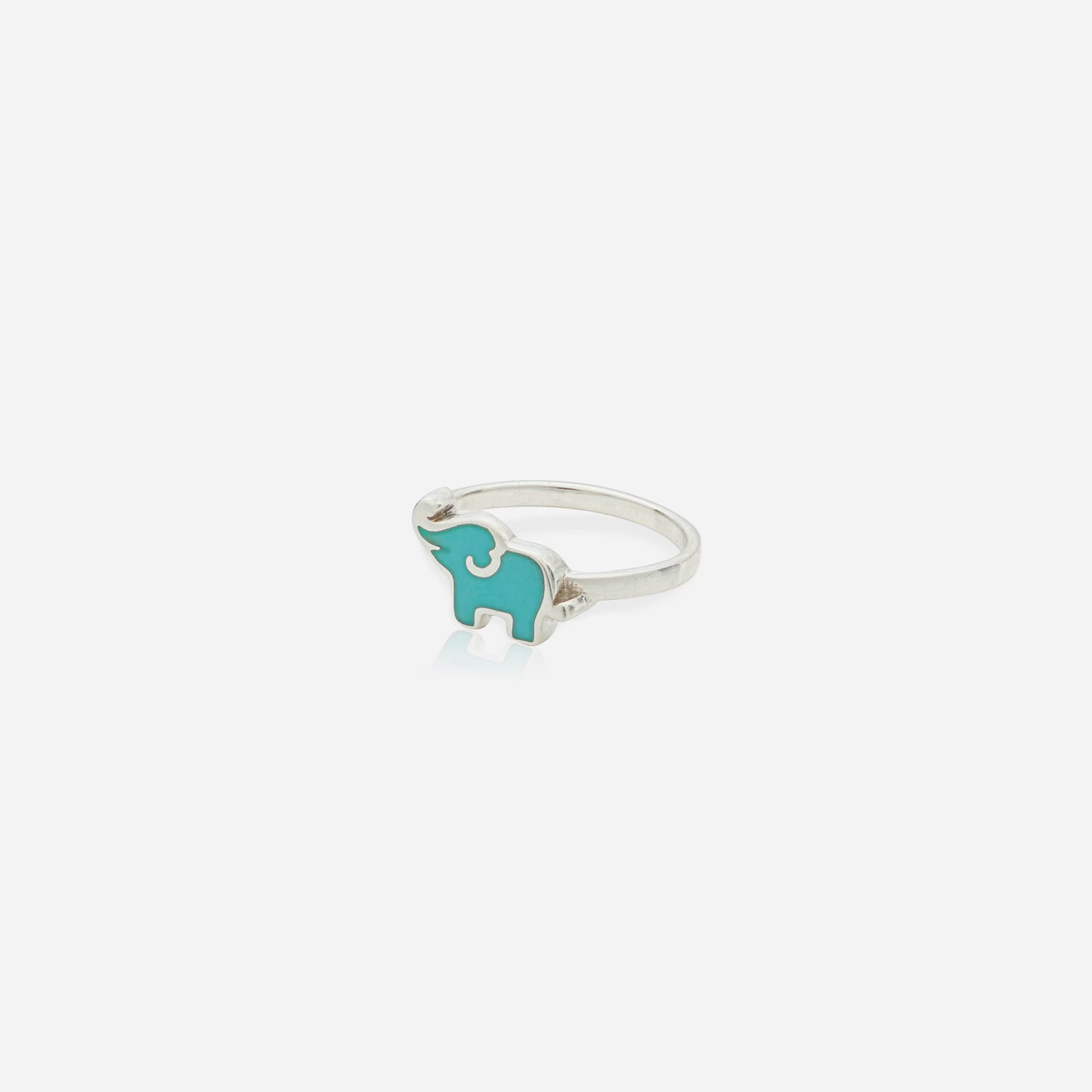 Turquoise Enamel Elephant Ring