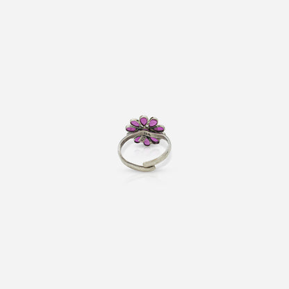Pink Stone Floral Ring