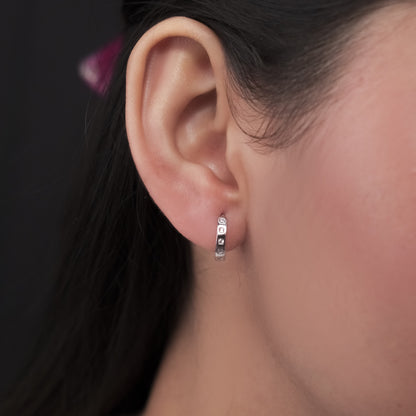 Square-Cut Huggie Hoops