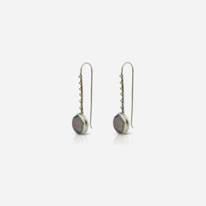 Gray Button Pearl Dangler