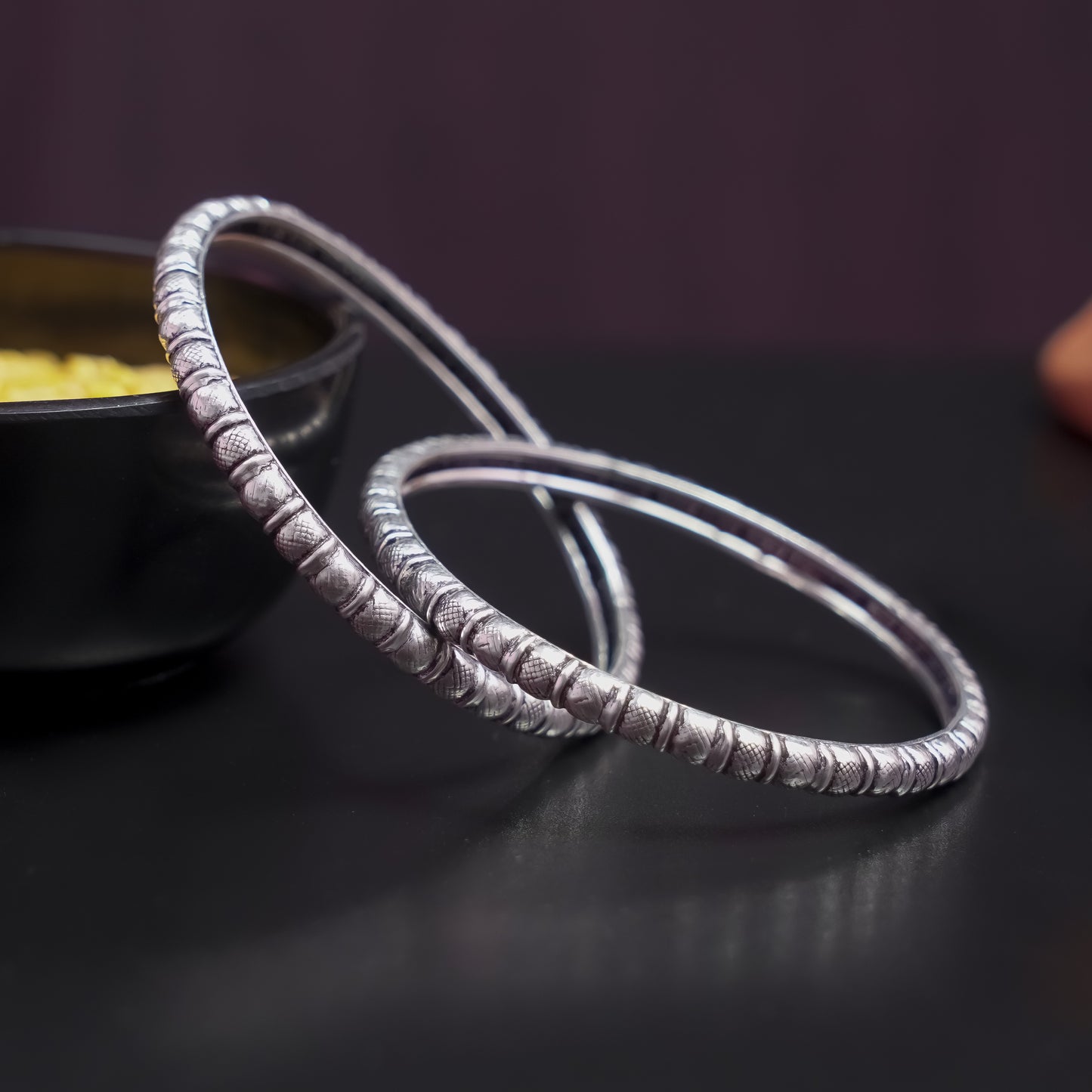 Rhythmic Engraved Bangle