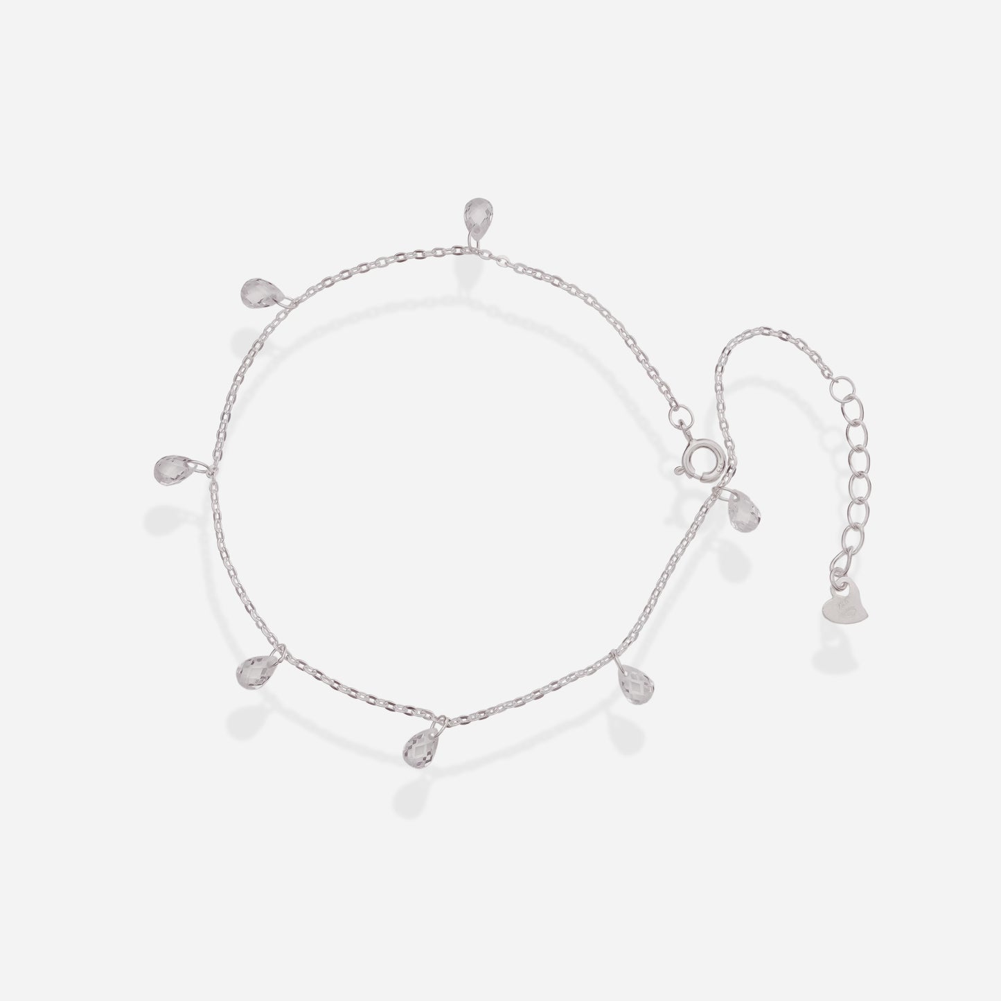 Heart-Drop Radiant Anklet