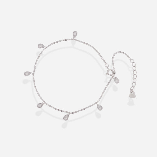 Heart-Drop Radiant Anklet
