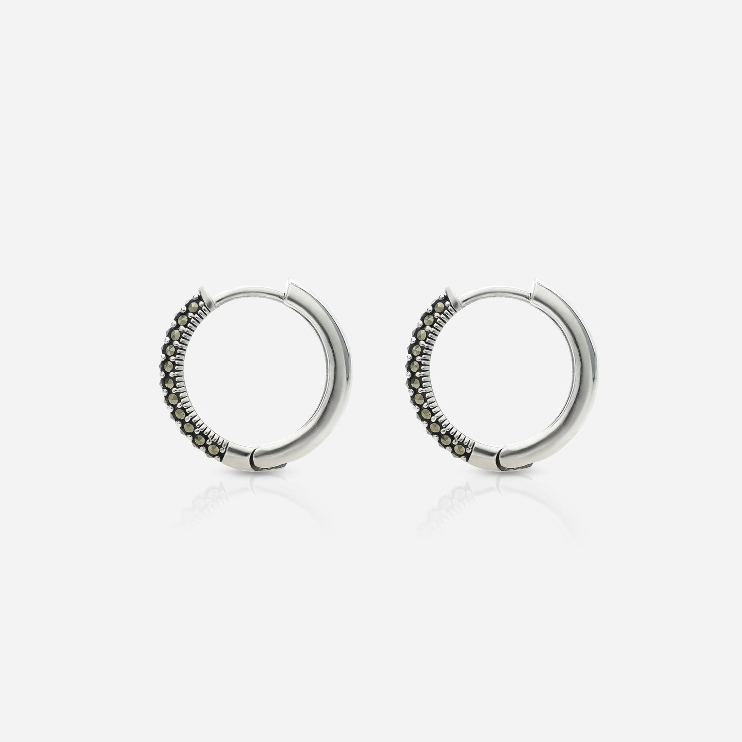 Marcasite Curve Hoops