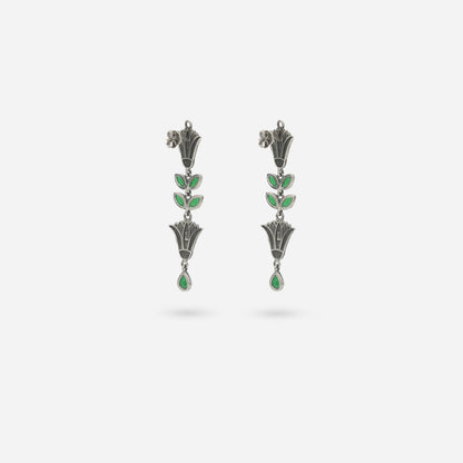 Green Stone Floral Drop