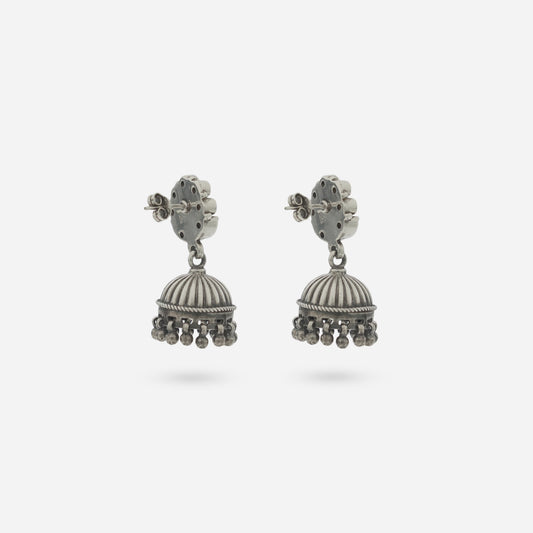 White Stone Floral Jhumka