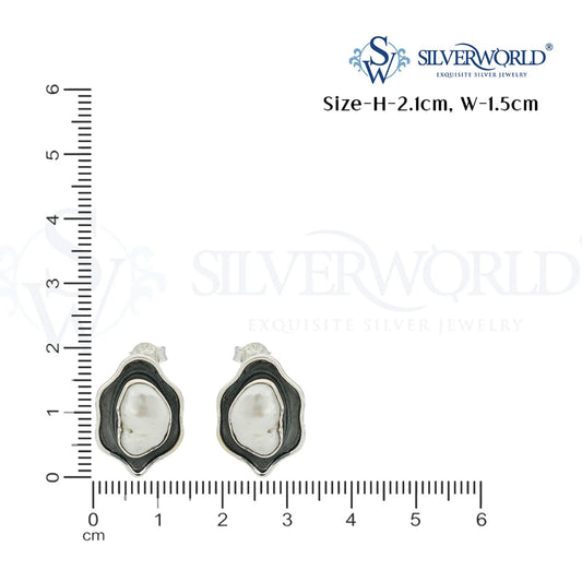 Silver Pearl Earrings for HER | 925 Silver Online - Silver World