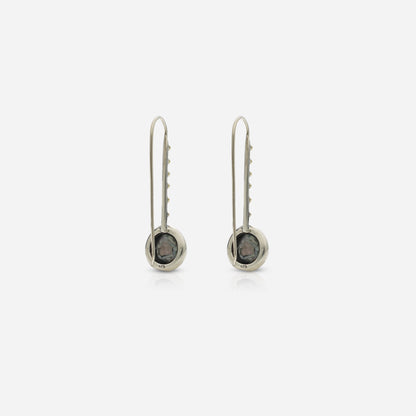 Gray Button Pearl Dangler