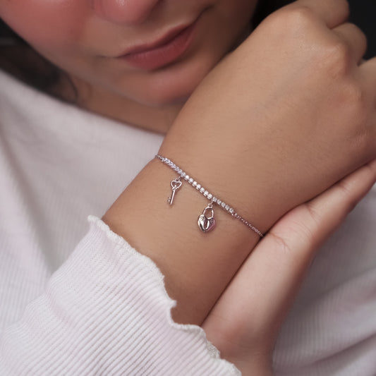 Lock & Key Charm Bracelet