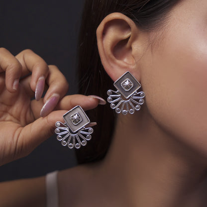 Tribal Geometric Bloom Stud